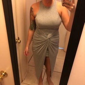 Hope’s NWT gray racer back knot dress